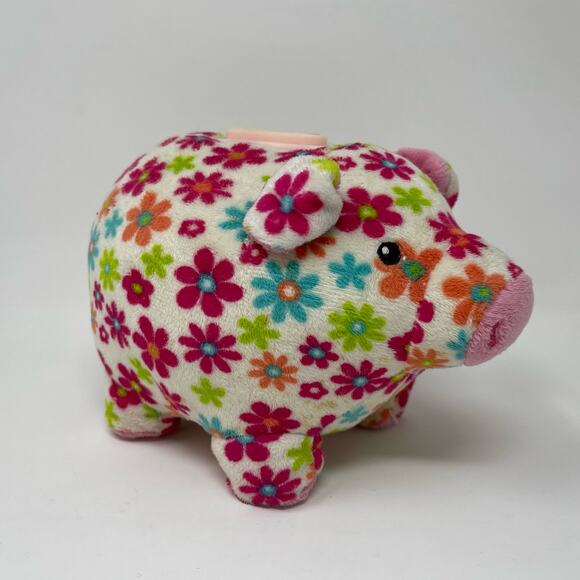 Mary Meyer Other - Mary Meyer Plush Piggy Bank Print Pizzazz Decorative Pink Floral Kids Avon 2012